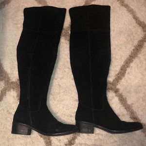 Knee high suede boots